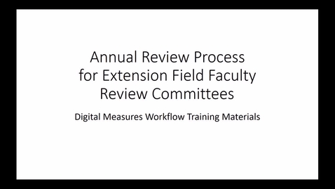 Thumbnail for entry Review Committee OES Annual Review DM Workflow