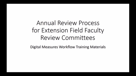 Thumbnail for Review Committee OES Annual Review DM Workflow