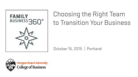 Thumbnail for Choosing the Right Team to Transition Your Business