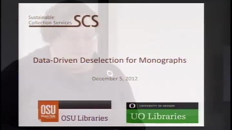 Thumbnail for entry Data-Driven Deselction for Monographs