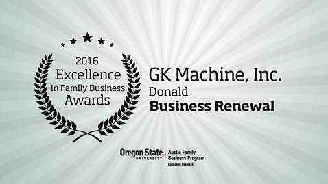 Thumbnail for entry GK Machine - 2016 Excellence in Family Business Awards
