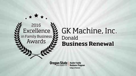 Thumbnail for GK Machine - 2016 Excellence in Family Business Awards