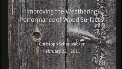Thumbnail for Renewable Materials 2011 Seminar Series