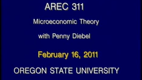 Thumbnail for AREC 311 Winter 2011 - Lecture 22