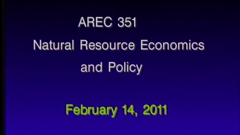Thumbnail for entry AREC 351 Winter 2011 - Lecture 16