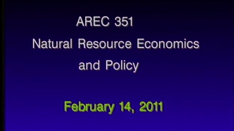 Thumbnail for AREC 351 Winter 2011 - Lecture 16