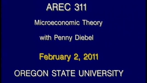 Thumbnail for AREC 311 Winter 2011 - Lecture 15
