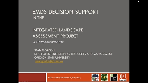 Thumbnail for entry EMDS Decision Support - March 15, 2012