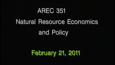 Thumbnail for AREC 351 Winter 2011 - Lecture 17