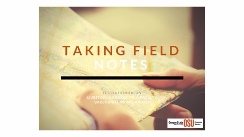 Thumbnail for Taking Field Notes