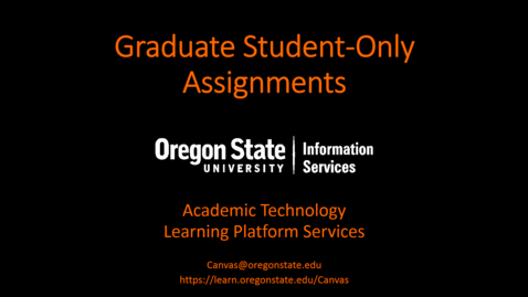 Thumbnail for Graduate Student-Only Assignments