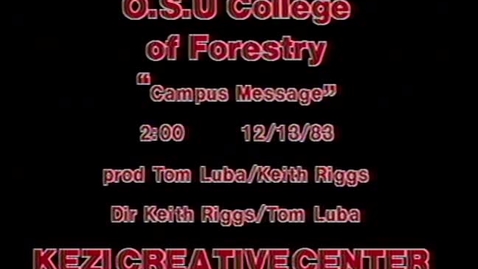 Thumbnail for OSU News and Communications Services Footage, 1983 - 1984