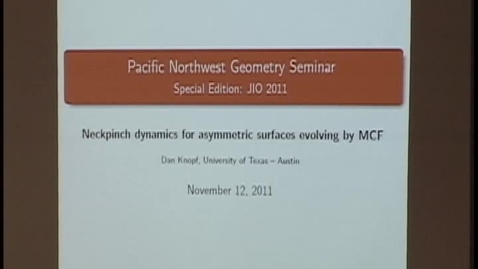 Thumbnail for entry Pacific Northwest Geometry Seminar