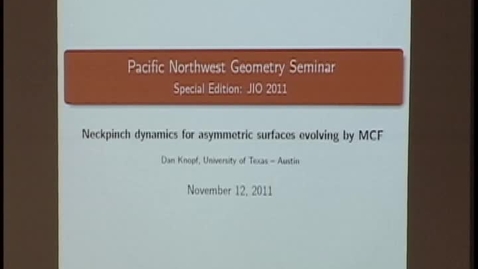 Thumbnail for Pacific Northwest Geometry Seminar