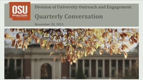 Thumbnail for entry O&amp;E Division Quarterly Conversation (11/20/15)