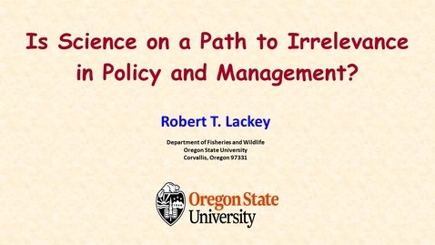 Thumbnail for entry Is Science on a Path to Irrelevance in Policy and Management?