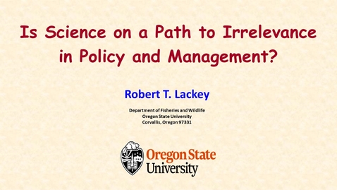 Thumbnail for Is Science on a Path to Irrelevance in Policy and Management?