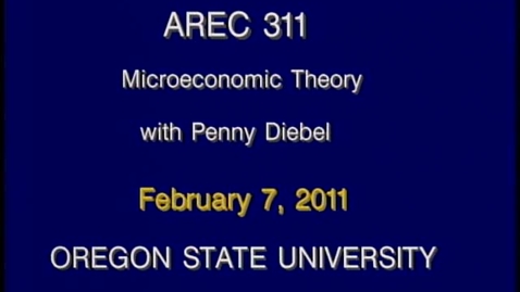 Thumbnail for AREC 311 Winter 2011 - Lecture 17