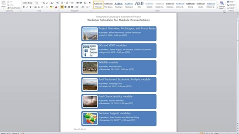 Thumbnail for entry Fuel Treatment Economic Analysis Module Overview - October 26, 2010