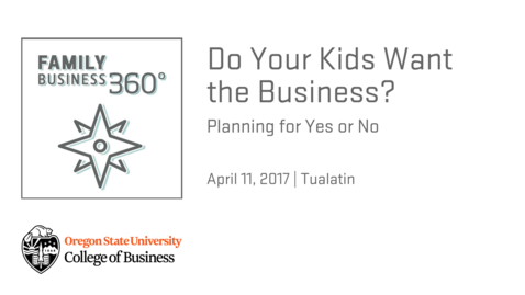 Thumbnail for Do Your Kids Want the Business? Planning for Yes or No