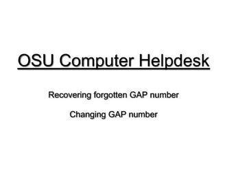 How To Recover Your Forgotten Gap Number Osu Mediaspace