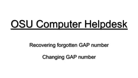 Thumbnail for entry How to Recover Your Forgotten GAP Number