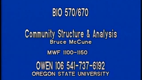 Thumbnail for BIO 570 - Lecture 04: Cluster analysis, MRPP