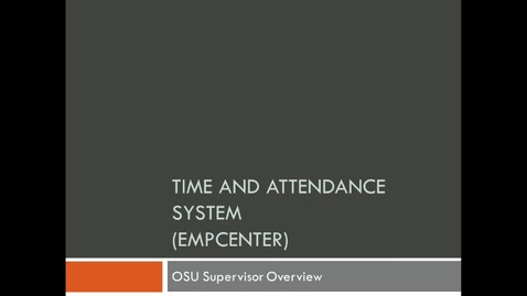 Thumbnail for entry Time and Attendance Supervisor Forum