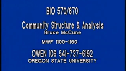 Thumbnail for BIO 570 - Lecture 16: CA, DCA