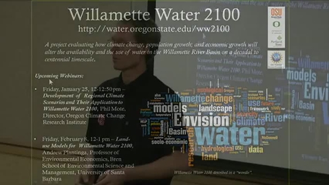 Thumbnail for Willamette Water 2100: Mountain Snowpack and Vegetation, Dr. Anne Nolin,  January 11, 2013