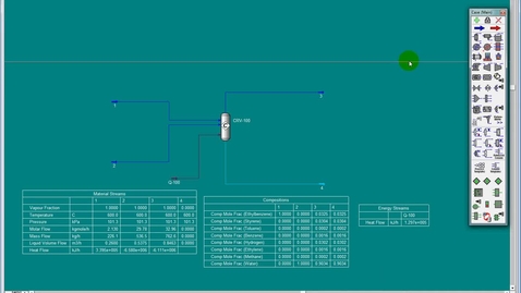 Thumbnail for entry 14. Adding a 3-Phase Separator and Cutter in HYSYS