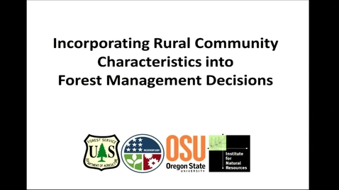 Thumbnail for Mindy Crandall, Rural Community Characteristics