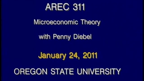 Thumbnail for AREC 311 Winter 2011 - Lecture 11