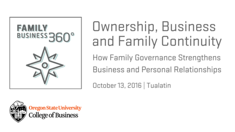 Thumbnail for entry Ownership, Family and Business Continuity: How Family Governance Strengthens Business and Personal Relationships