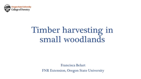 Thumbnail for Tree School 2018 class 20B Small_scale_harvesting