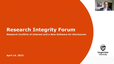 Thumbnail for entry Clip of Research Integrity Forum:  Conflict of Interest transitions and new tracking system 