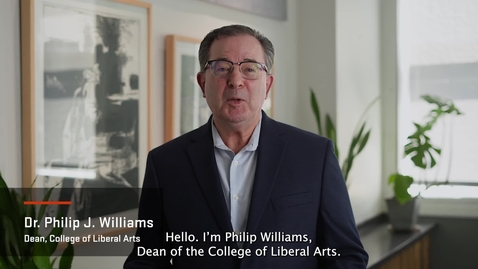 Thumbnail for 2025–26 CLA New Student Onboarding Dean Williams Message final with captions