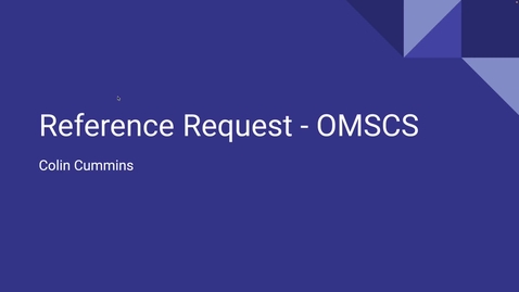 Thumbnail for OMSCS Reference Request
