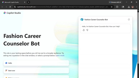 Thumbnail for Fashion Career Counselor Bot Video