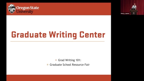 Thumbnail for Graduate School Orientation: Graduate Writing Center 2024