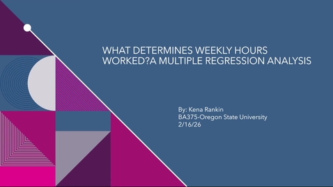 Thumbnail for  BA375 Presentation 2- Multiple Regression - Kena Rankin
