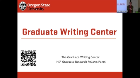 Thumbnail for NSF Graduate Research Fellowship Program Workshop 2 (Graduate Writing Center)