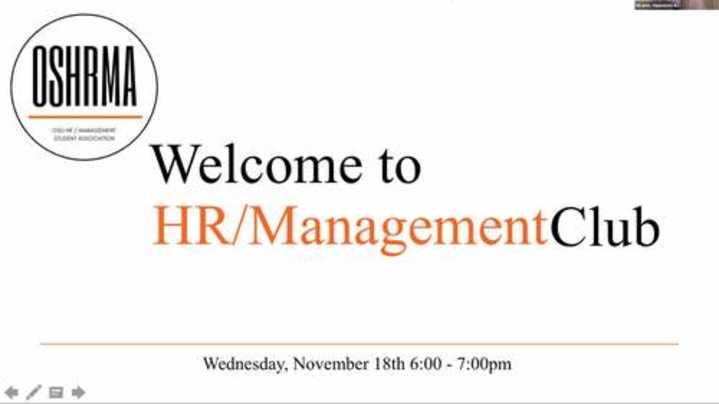 Thumbnail for channel OSU HR/Management Association (SHRM student chapter)