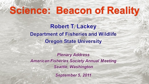 Thumbnail for Science:   Beacon of Reality