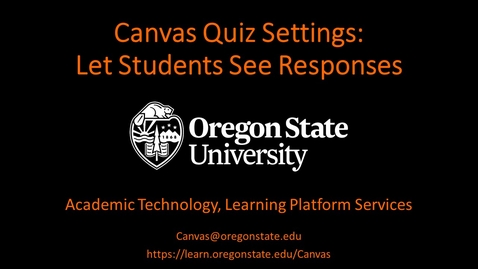 Thumbnail for Canvas Quiz Settings: See Responses