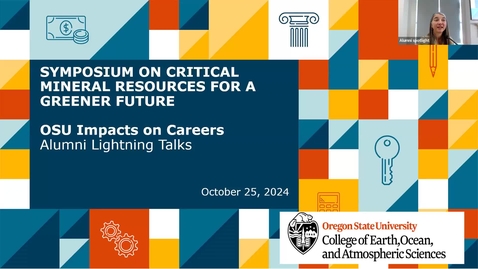 Thumbnail for Symposium on Critical Mineral Resources for a Greener Future - Alumni Lightning Talks
