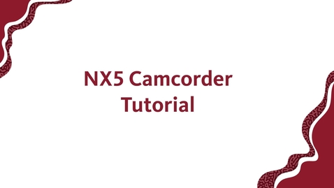 Thumbnail for entry Sony NX5 Camera Tutorial