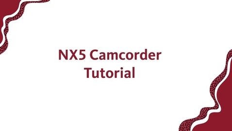 Thumbnail for Sony NX5 Camera Tutorial
