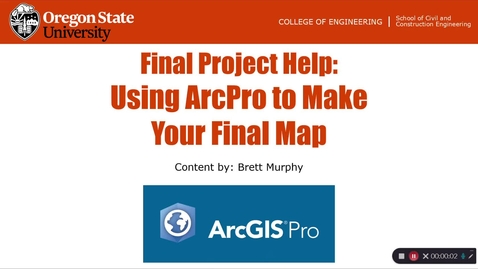 Thumbnail for entry Final Project Help:  Using ArcPro to Make the Final Map