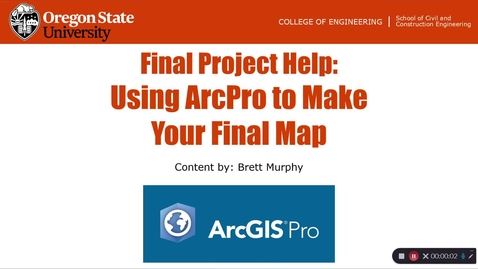 Thumbnail for Final Project Help:  Using ArcPro to Make the Final Map